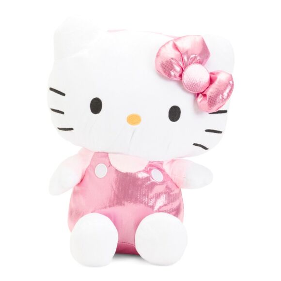 Hello Kitty 13.5" Light Figural Backpack Satin Pink Jumper Bow Licensed NWT - Picture 1 of 2